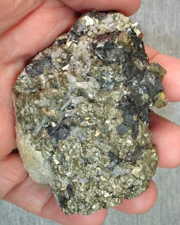 Pyrite, sphalerite, and quartz