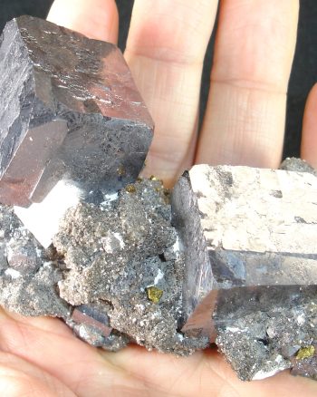 galena on a matrix of pyrite, galena, and chalcopyrite