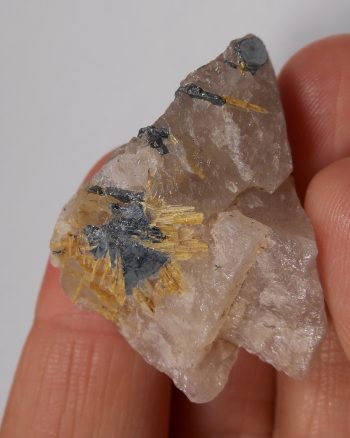 Hematite with golden rutile in quartz