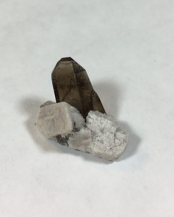 Smoky quartz and microcline - Thumbnail size specimen