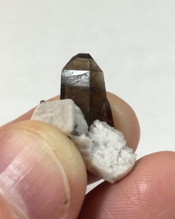 Smoky quartz and microcline - Thumbnail size specimen
