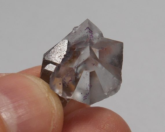 Fluorite and smoky quartz Thumbnail-sized specimen.