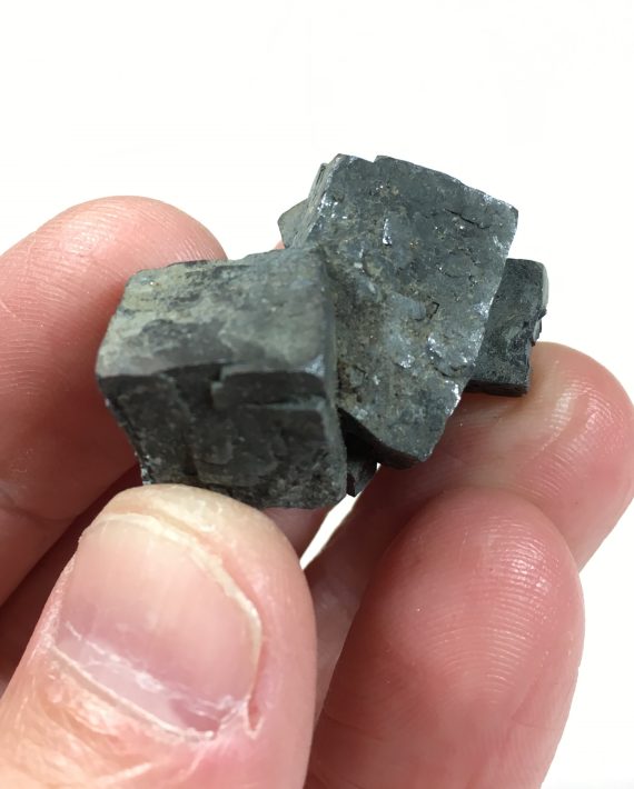 Galena cubes with minor pyrite on the base