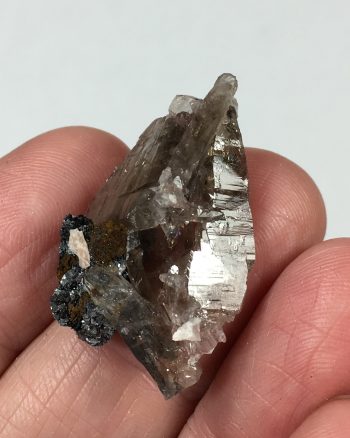 Smoky quartz and hematite (after siderite?) pseudomorph
