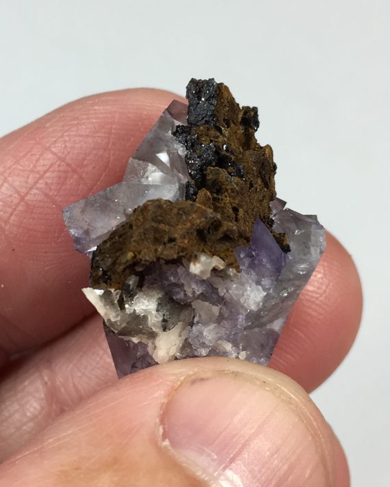 Fluorite and Limonite (and Hematite) Pseudomorph