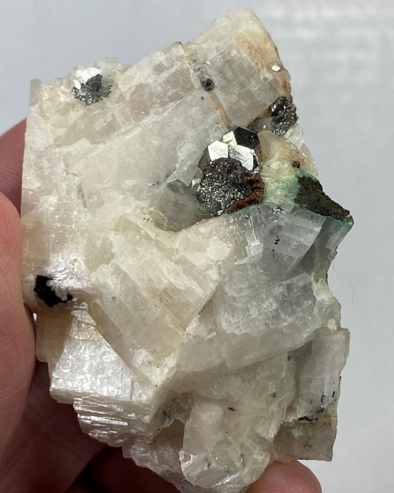 Multiple Carrolite crystals in Calcite