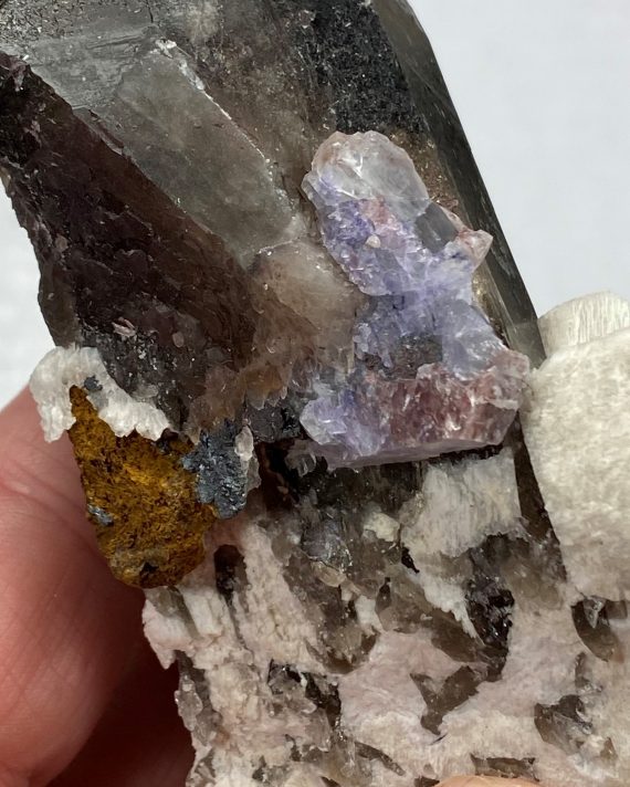 Awesome specimen of Smoky Quartz and Microcline with minor Fluorite and Limonite