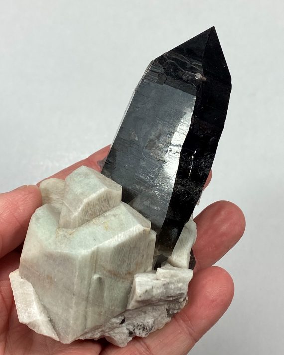 Awesome specimen of Smoky Quartz and Microcline with minor Fluorite and Limonite