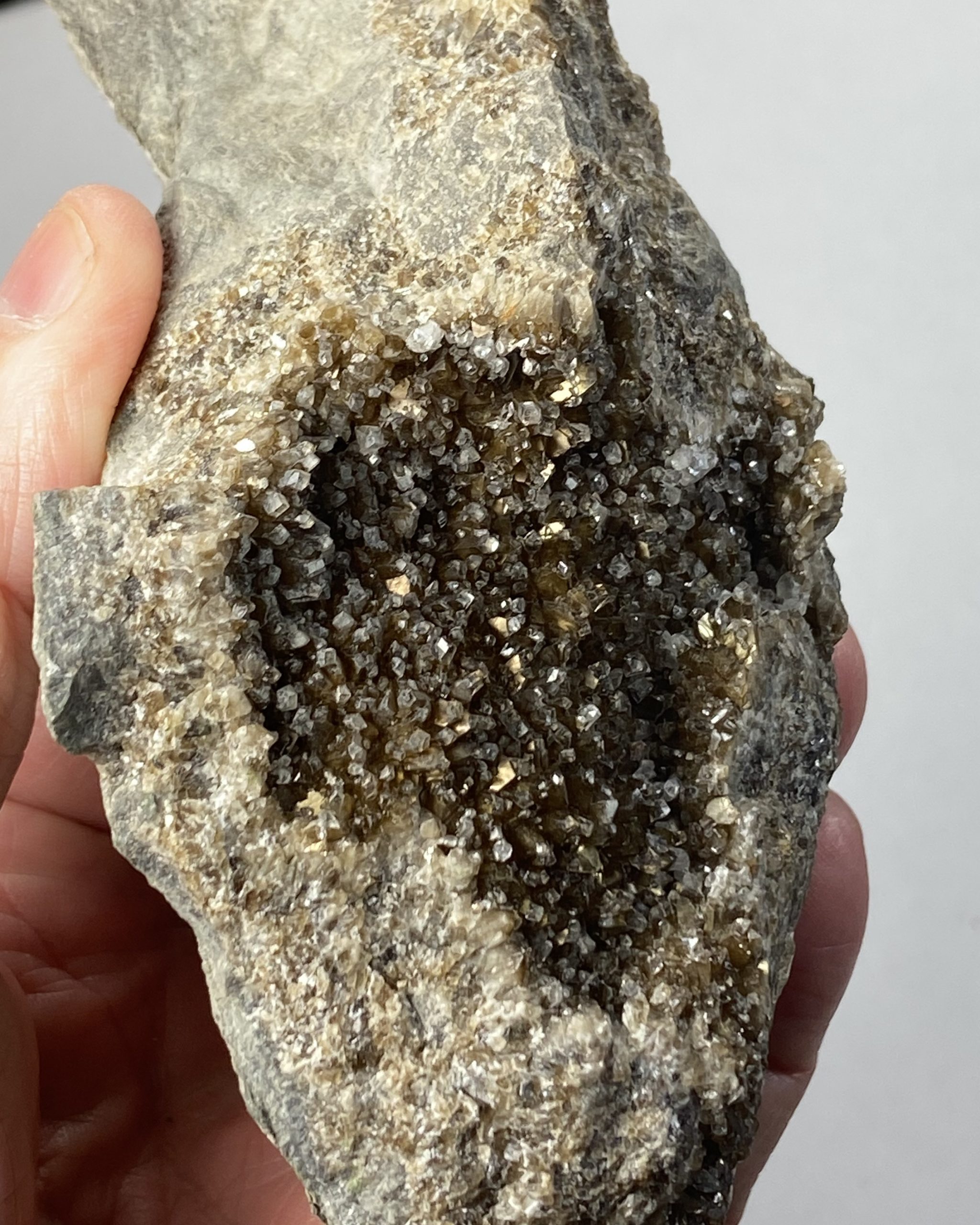 Irridescent fluorite and calcite